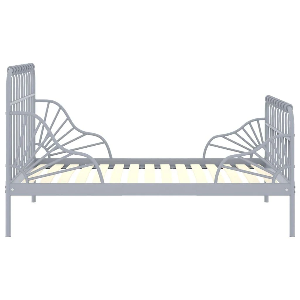 Lova Išskleidžiamas lovos rėmas, pilkas, 80x130/200cm, metalas