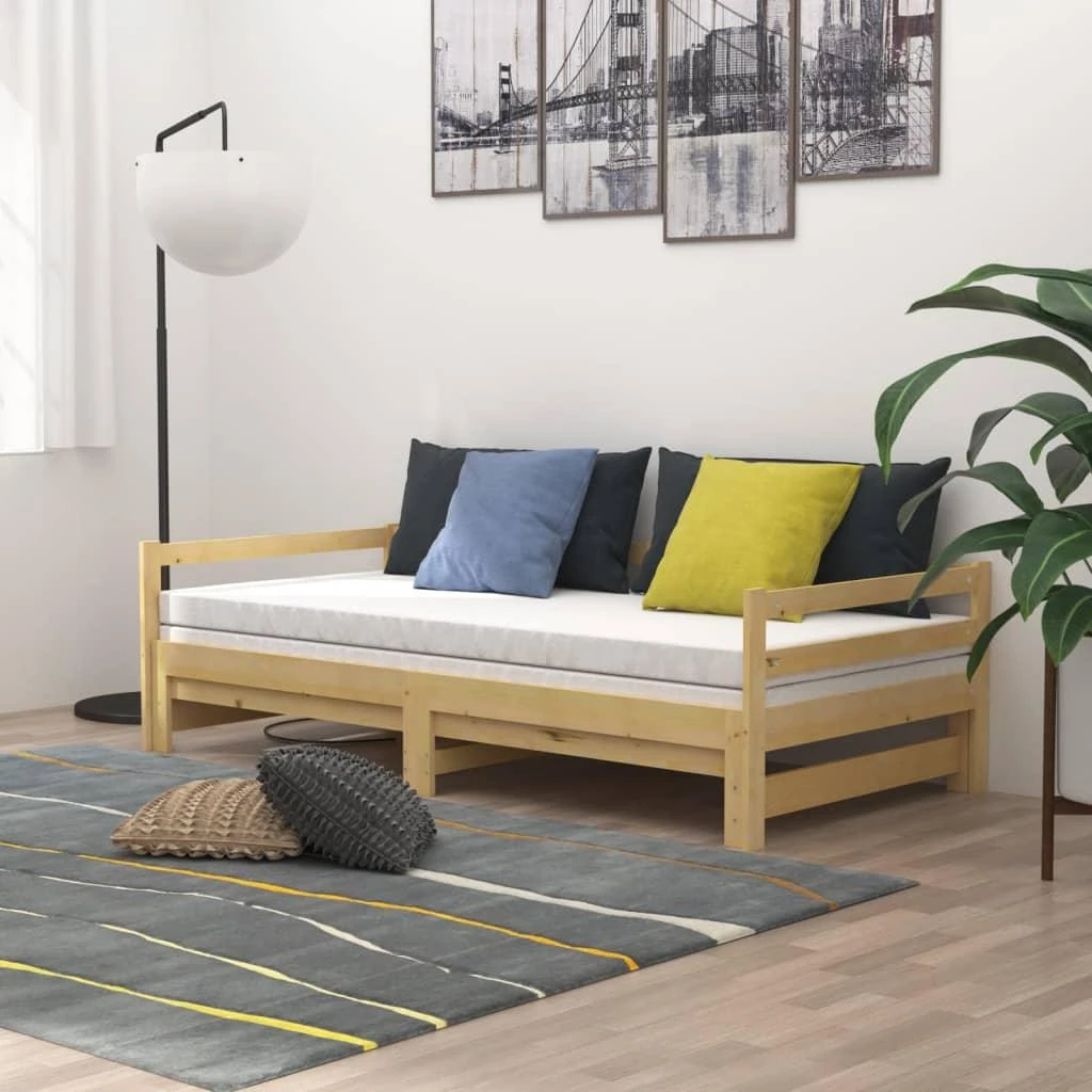 Ištraukiama lova, 2x(90x200)cm, pušies medienos masyvas
