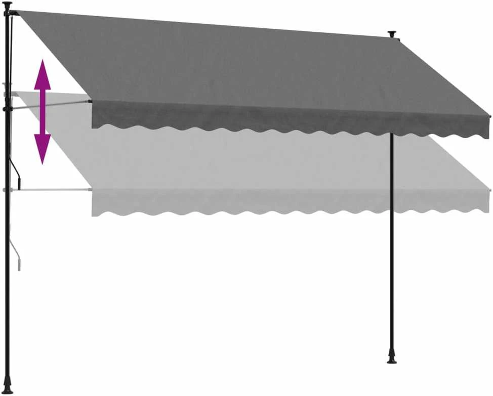 Ištraukiama markizė, antracito, 350x150cm, audinys ir plienas