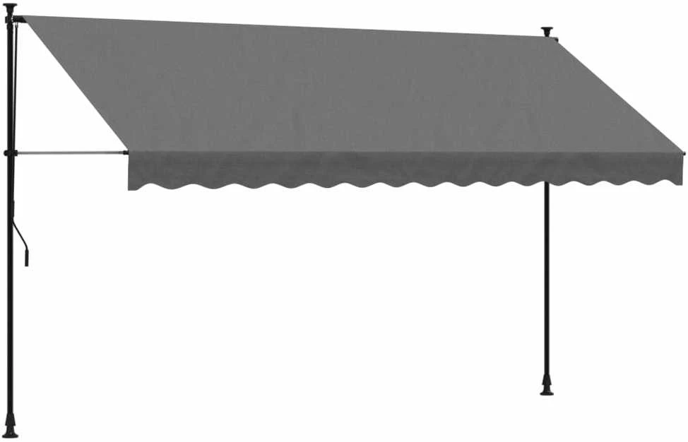 Ištraukiama markizė, antracito, 350x150cm, audinys ir plienas