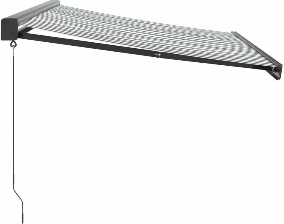 Ištraukiama markizė, antracito/balta, 3,5x2,5m, audinys