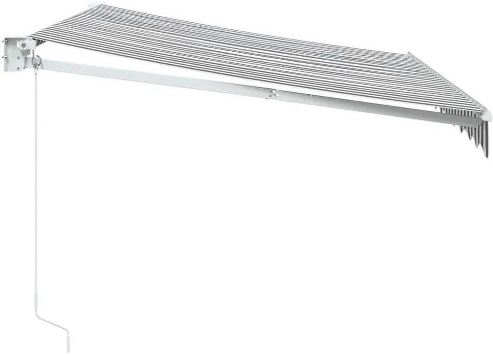 Ištraukiama markizė, antracito/balta, 3x2,5m, audinys/aliuminis