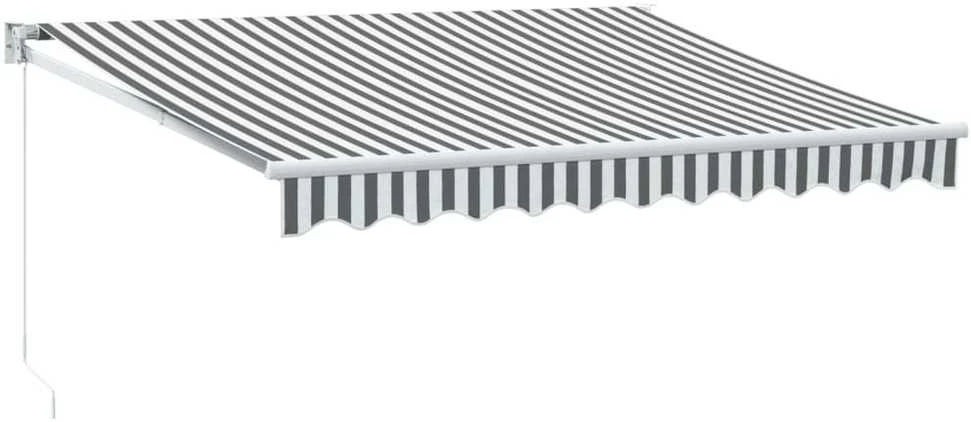 Ištraukiama markizė, antracito/balta, 3x2,5m, audinys/aliuminis