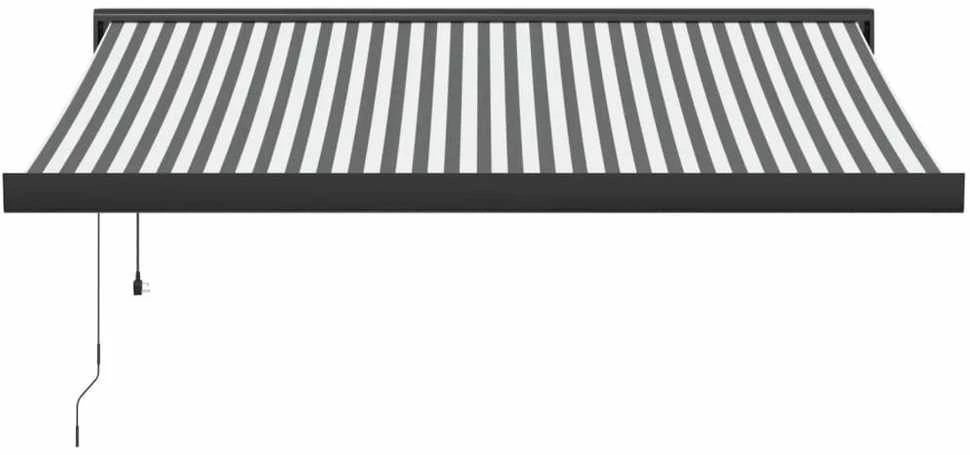 Ištraukiama markizė, antracito/balta, 3x2,5m, audinys/aliuminis
