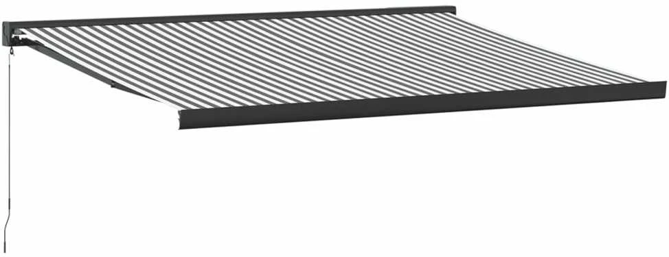 Ištraukiama markizė, antracito/balta, 4x3m, audinys/aliuminis
