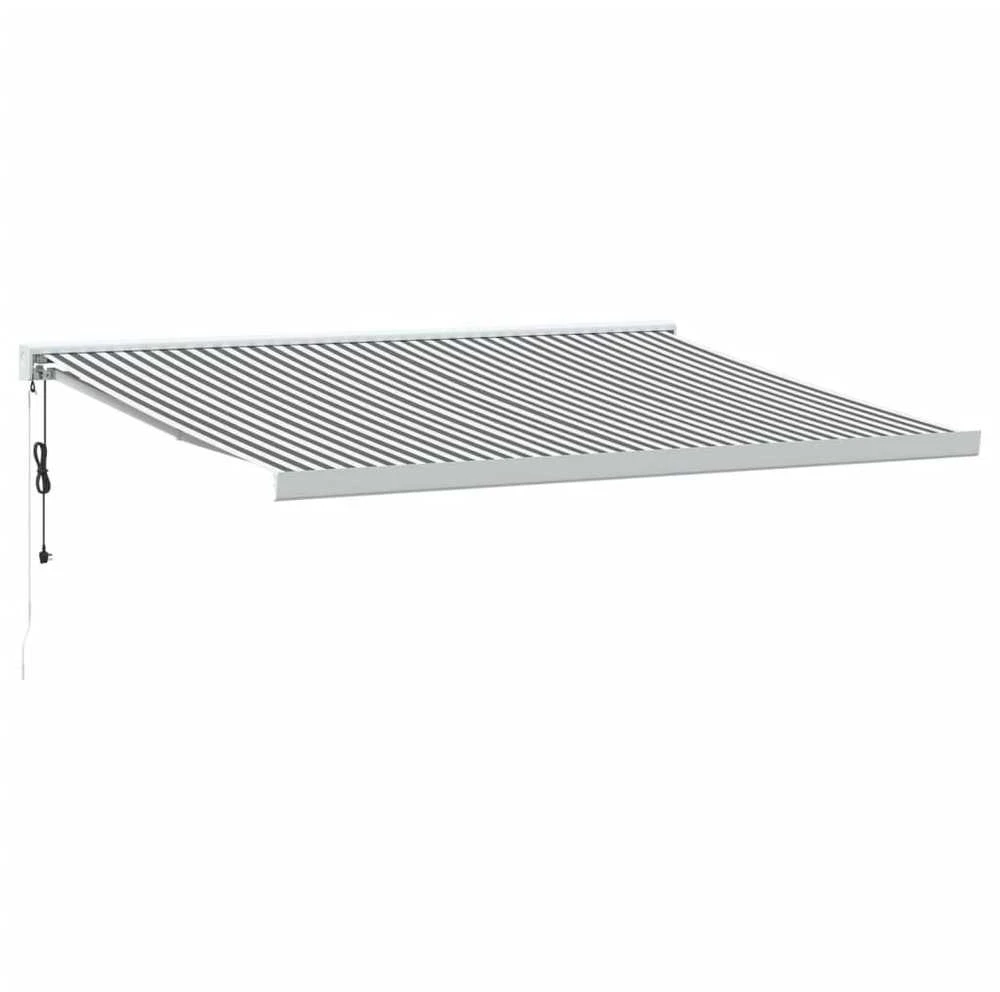 Ištraukiama markizė, antracito/balta, 4x3m, audinys/aliuminis