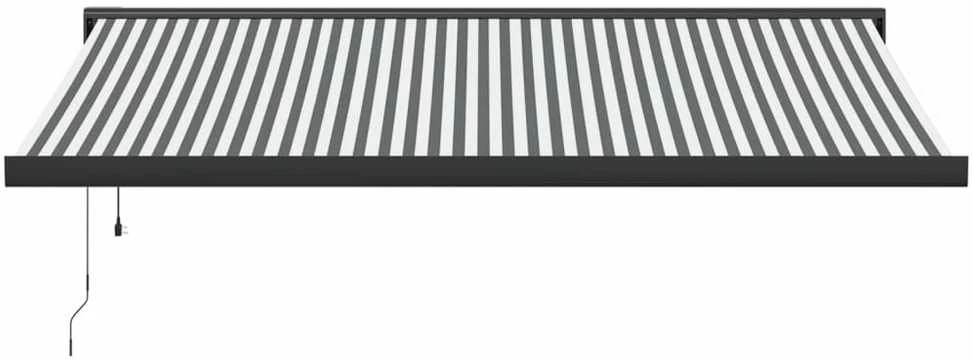 Ištraukiama markizė, antracito/baltos, 4x3m, audinys/aliuminis