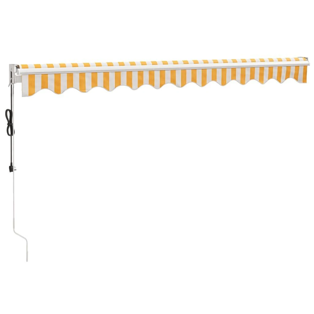 Automatinė ištraukiama markizė, geltona ir balta, 3,5x2,5m
