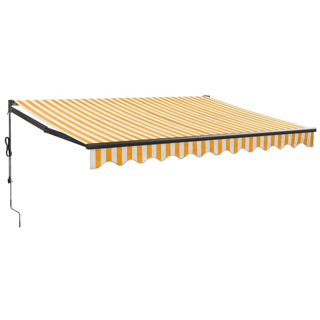 Automatinė ištraukiama markizė, geltona ir balta, 3,5x2,5m