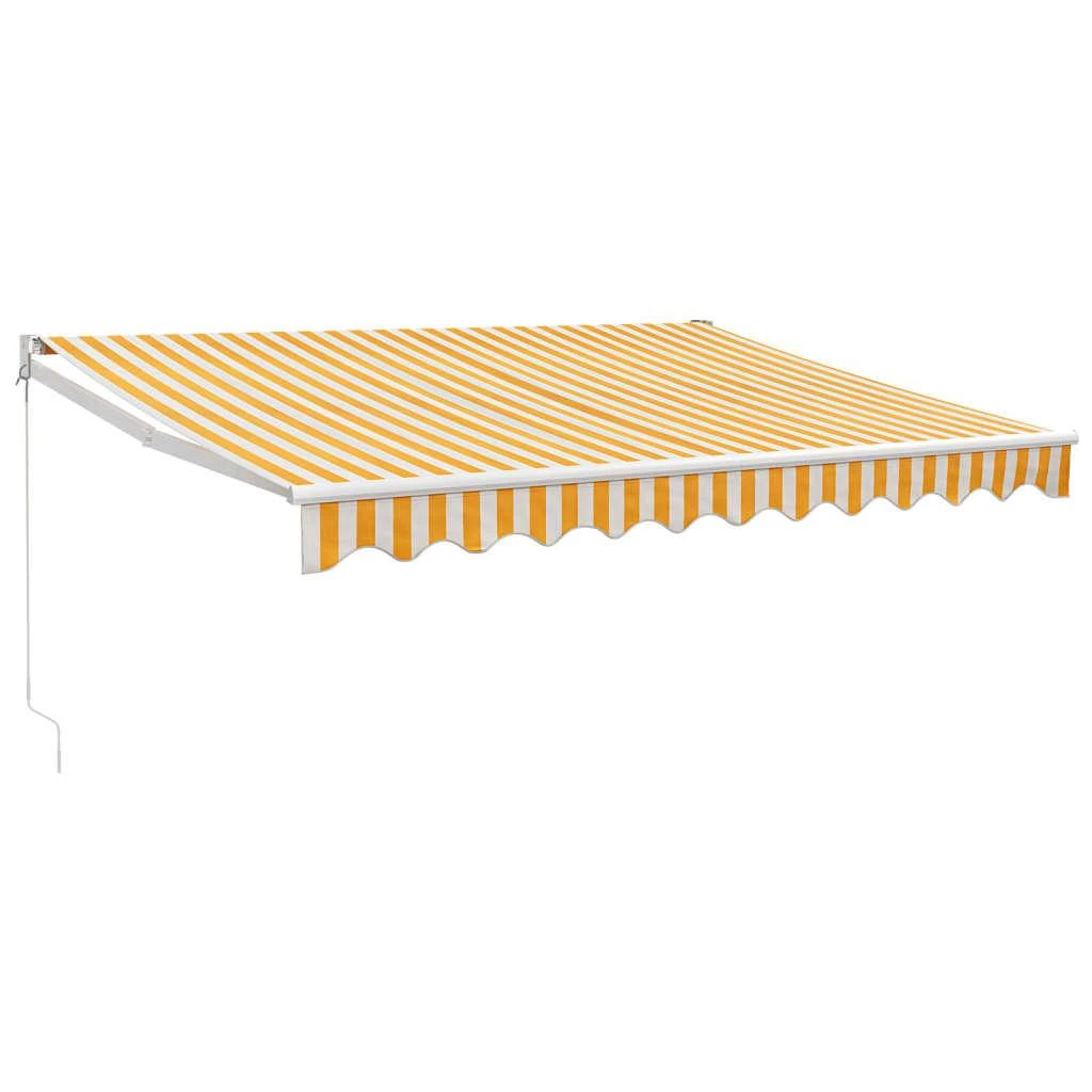 Ištraukiama markizė, geltona/balta, 3,5x2,5m, audinys/aliuminis