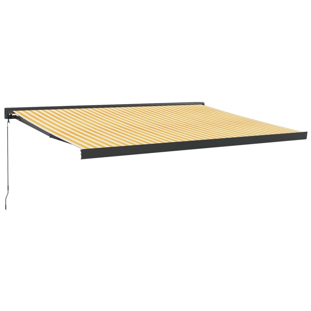 Ištraukiama markizė, geltona/balta, 4,5x3m, audinys/aliuminis