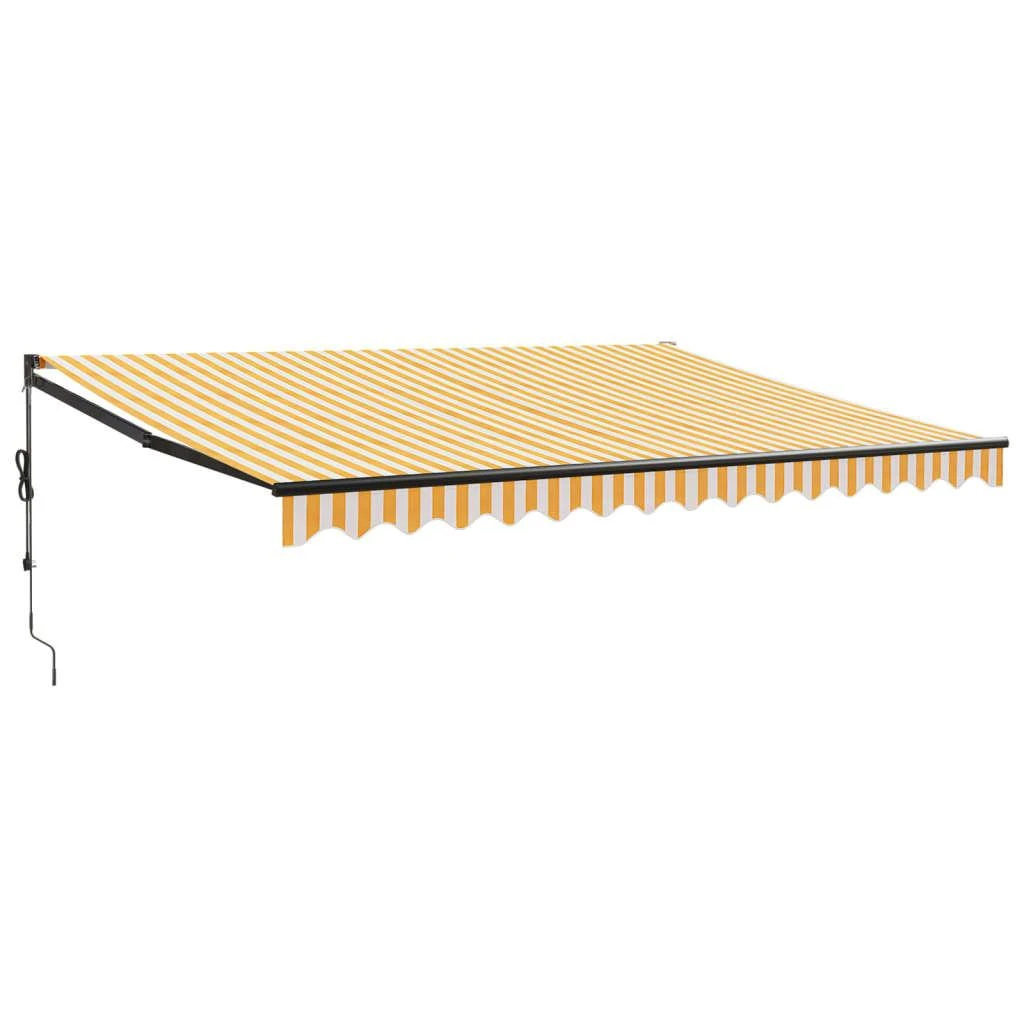Automatinė ištraukiama markizė, geltona ir balta, 4,5x3m