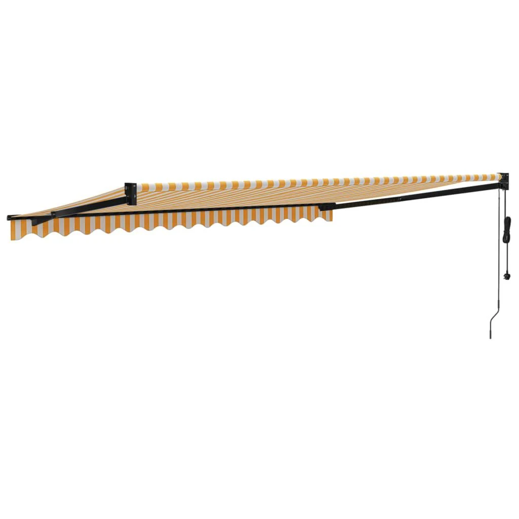 Automatinė ištraukiama markizė, geltona ir balta, 4,5x3m