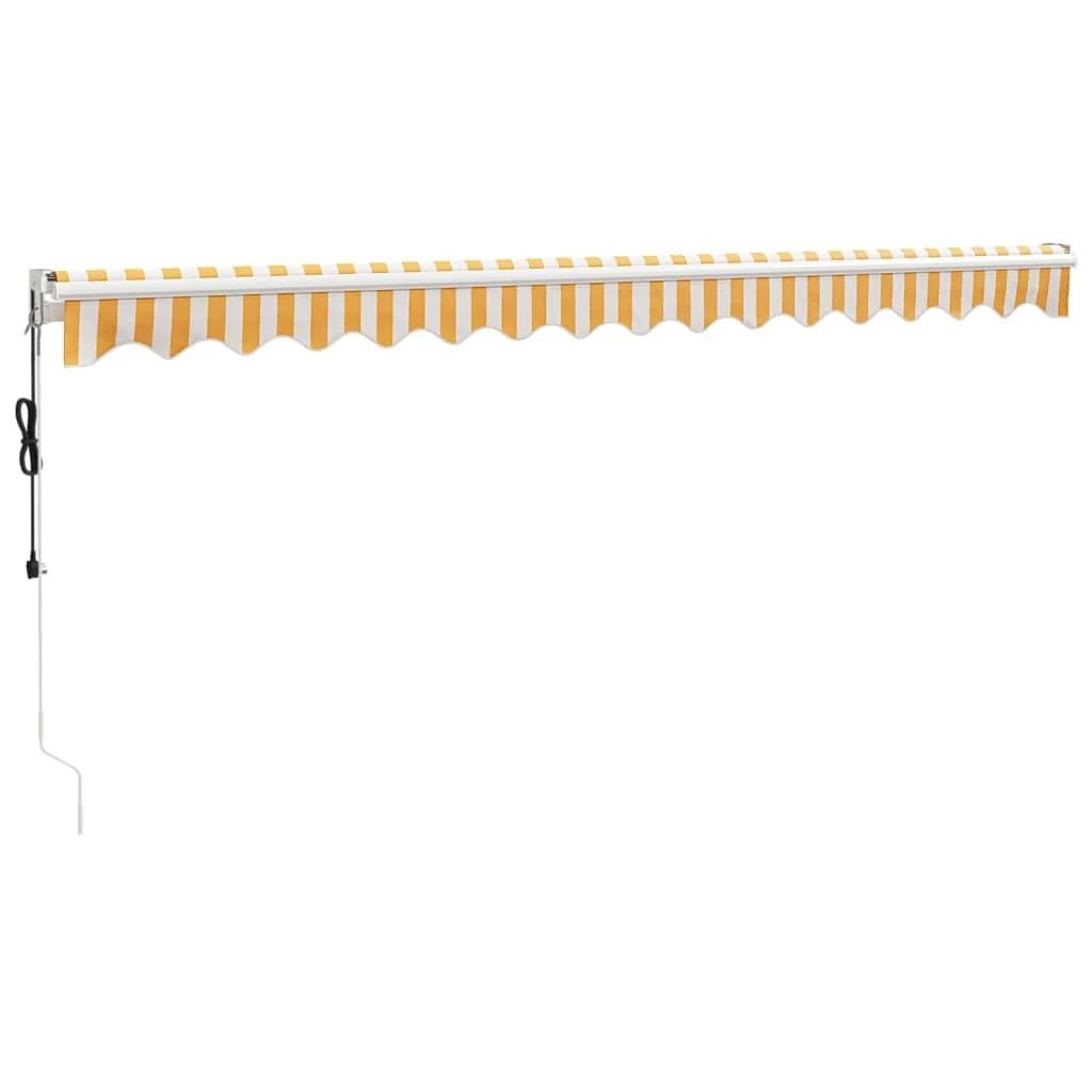 Automatinė ištraukiama markizė, geltona ir balta, 4x3m
