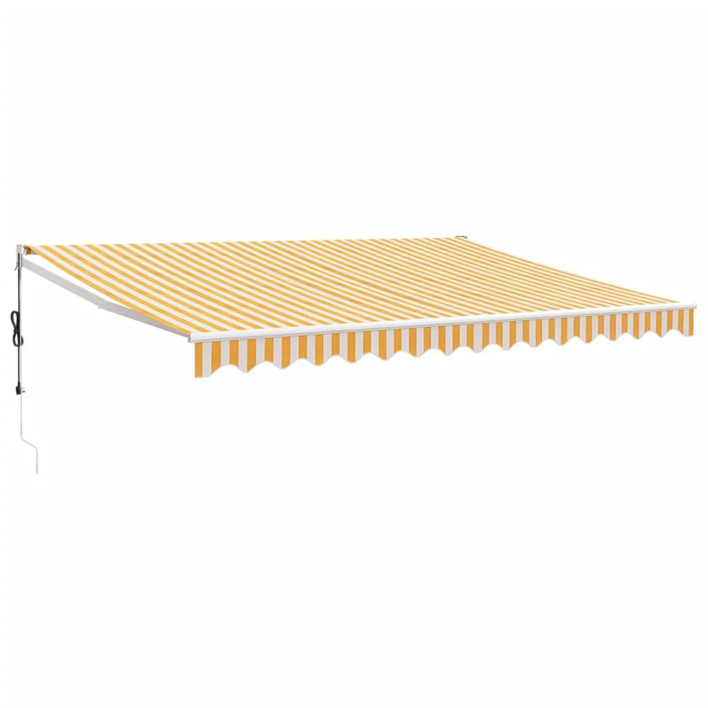 Automatinė ištraukiama markizė, geltona ir balta, 4x3m