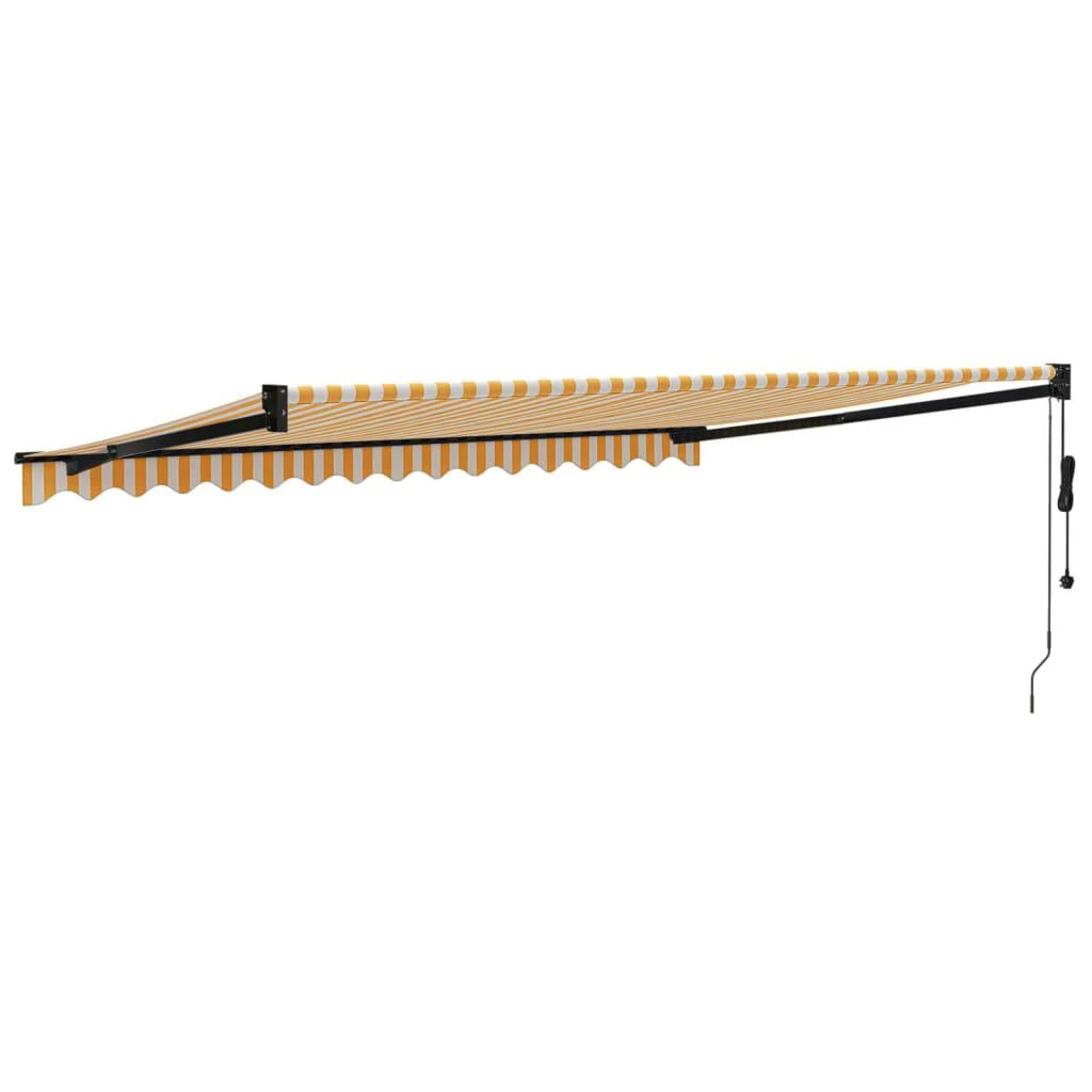 Automatinė ištraukiama markizė, geltona ir balta, 4x3m