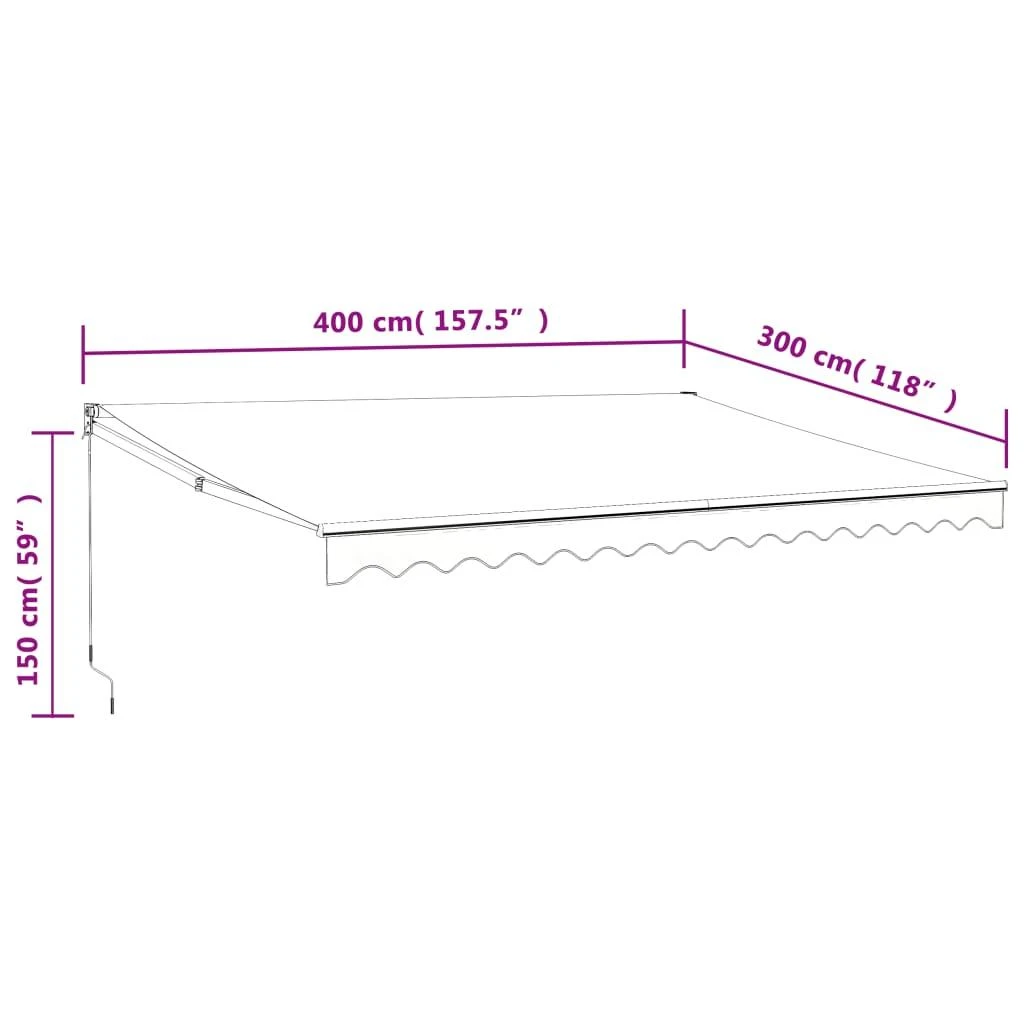 Automatinė ištraukiama markizė, geltona ir balta, 4x3m