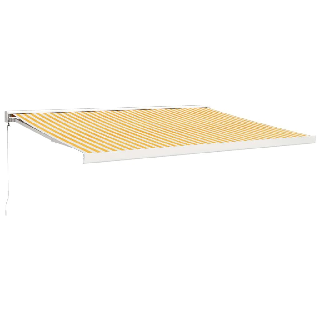Ištraukiama markizė, geltona/balta, 4x3m, audinys ir aliuminis
