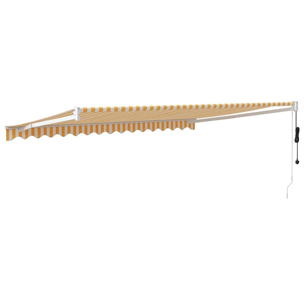 Automatinė ištraukiama markizė, geltona ir balta, 4x3m