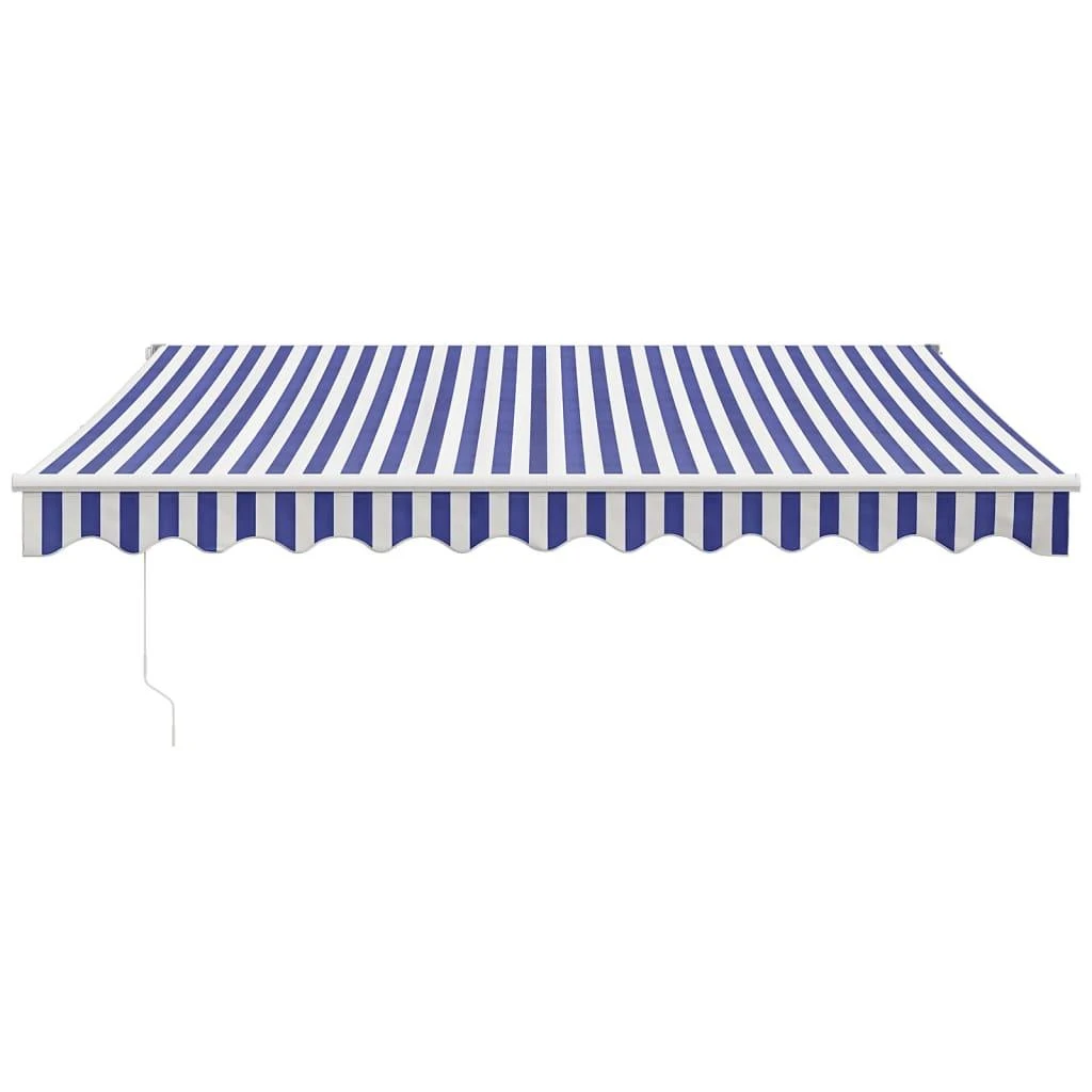 Automatinė ištraukiama markizė, mėlyna ir balta, 3,5x2,5m