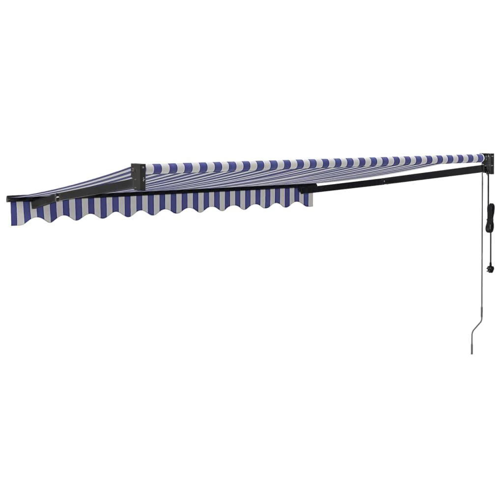 Automatinė ištraukiama markizė, mėlyna ir balta, 3,5x2,5m