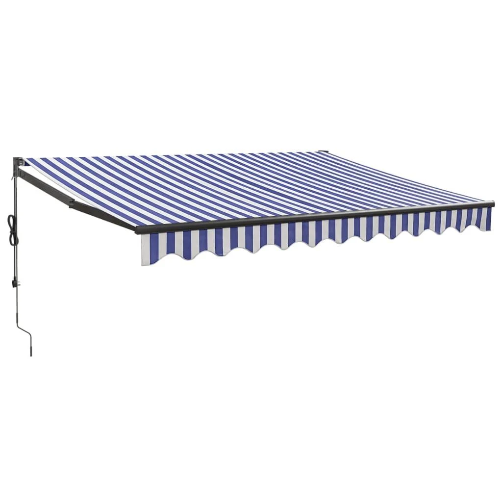 Automatinė ištraukiama markizė, mėlyna ir balta, 3,5x2,5m