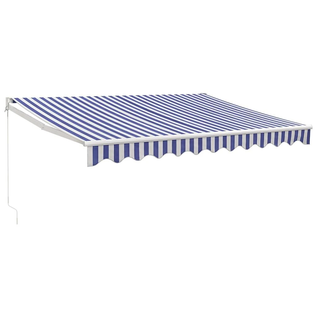 Ištraukiama markizė, mėlyna/balta, 3,5x2,5m, audinys/aliuminis