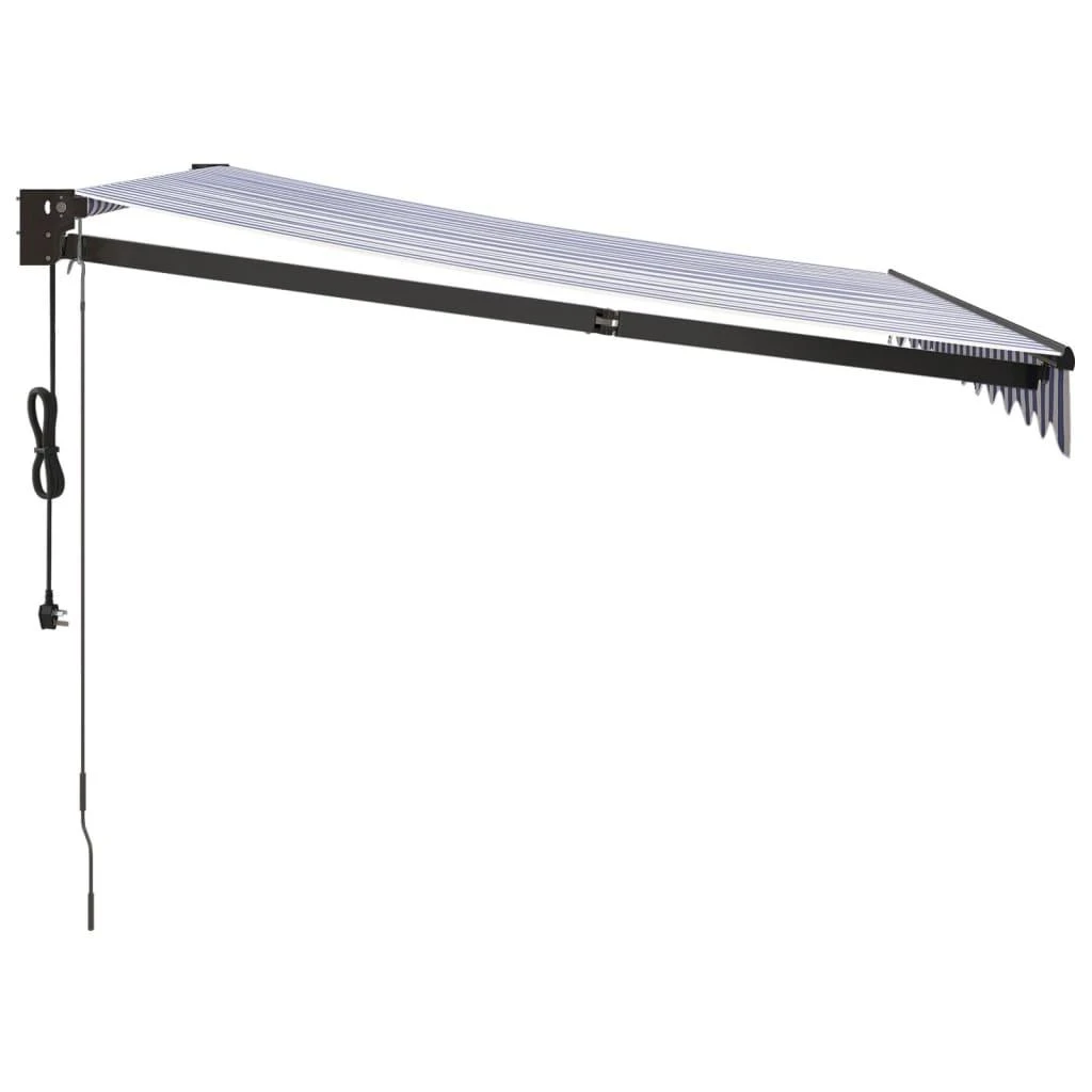 Automatinė ištraukiama markizė, mėlyna ir balta, 3,5x2,5m