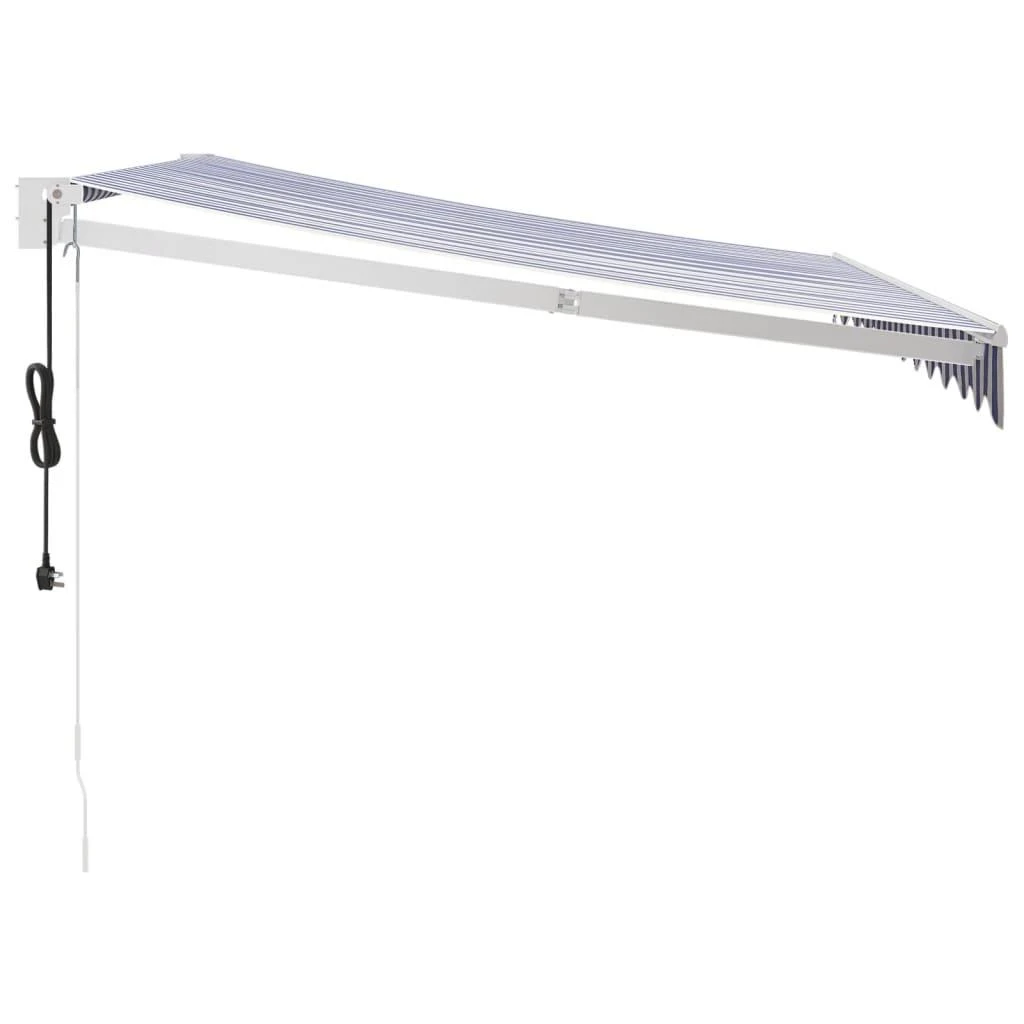 Automatinė ištraukiama markizė, mėlyna ir balta, 3x2,5m