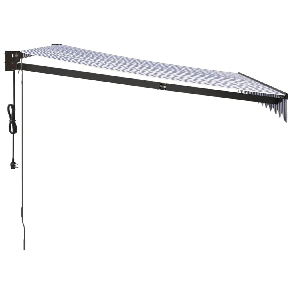 Automatinė ištraukiama markizė, mėlyna/balta, 3x2,5m