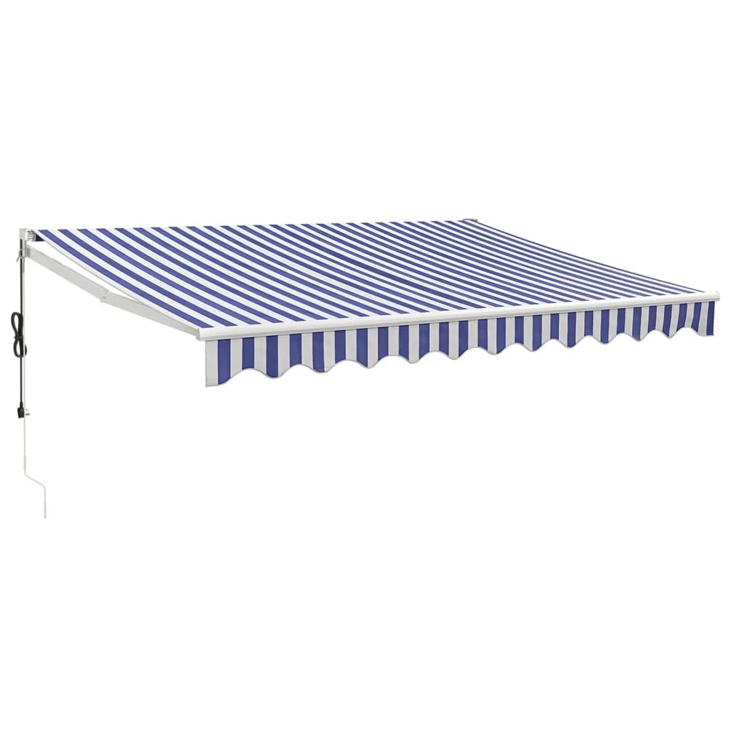 Automatinė ištraukiama markizė, mėlyna ir balta, 3x2,5m