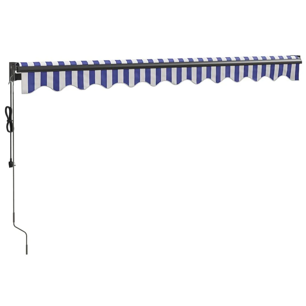 Automatinė ištraukiama markizė, mėlyna/balta, 3x2,5m