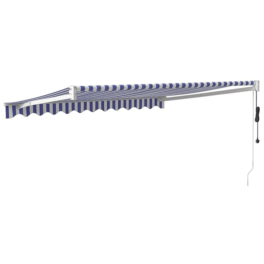 Automatinė ištraukiama markizė, mėlyna ir balta, 3x2,5m