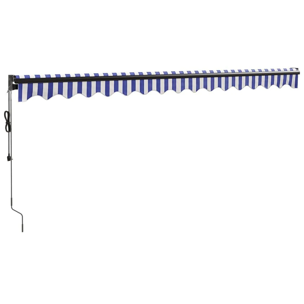 Automatinė ištraukiama markizė, mėlyna ir balta, 4,5x3m