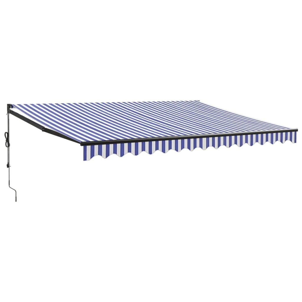 Automatinė ištraukiama markizė, mėlyna ir balta, 4x3m
