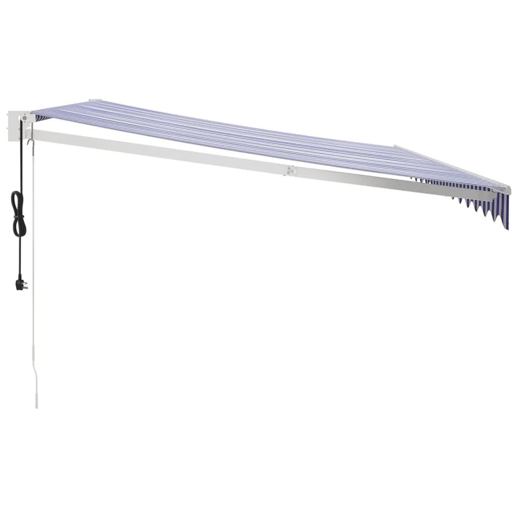 Automatinė ištraukiama markizė, mėlyna ir balta, 4x3m