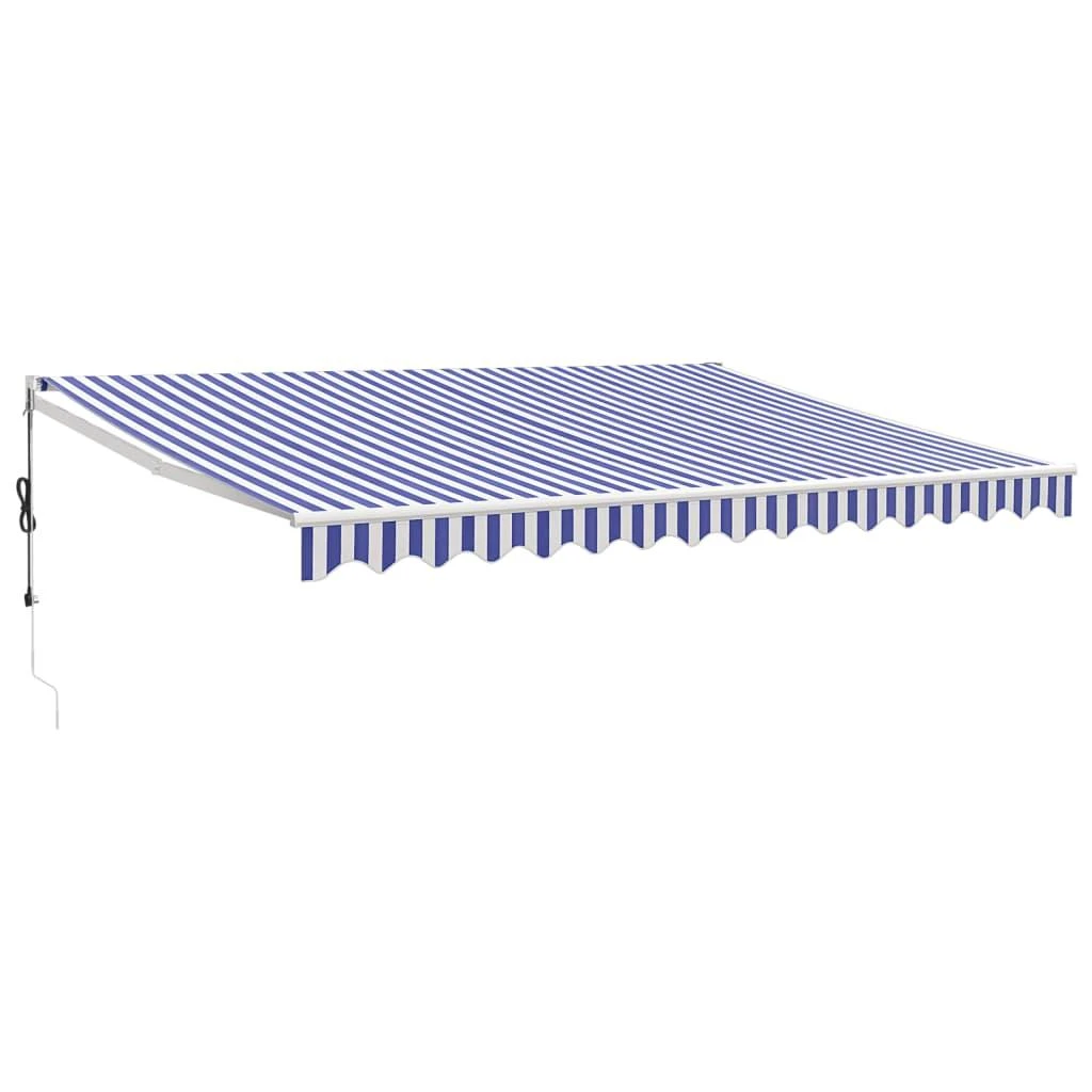 Automatinė ištraukiama markizė, mėlyna ir balta, 4x3m