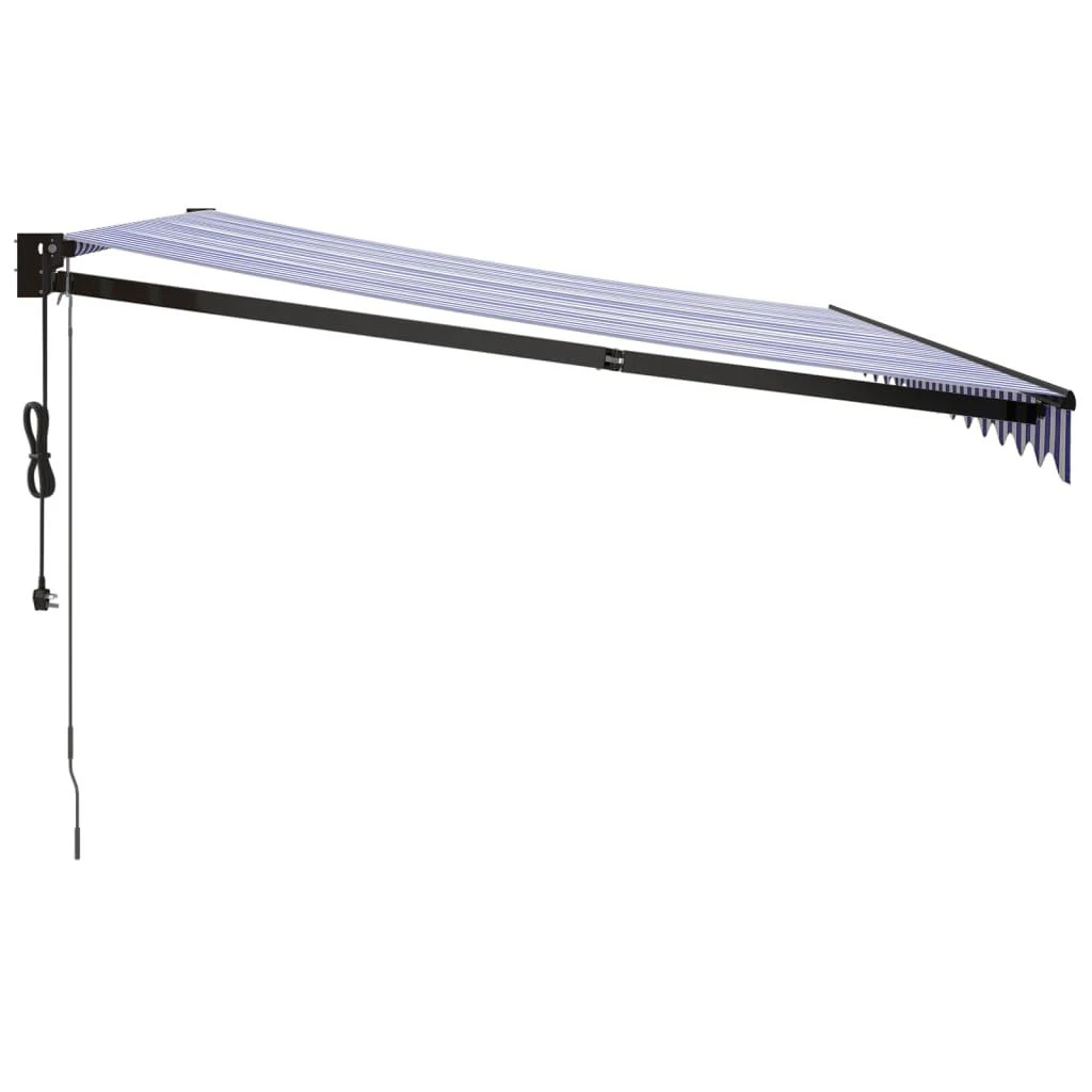 Automatinė ištraukiama markizė, mėlyna ir balta, 4x3m