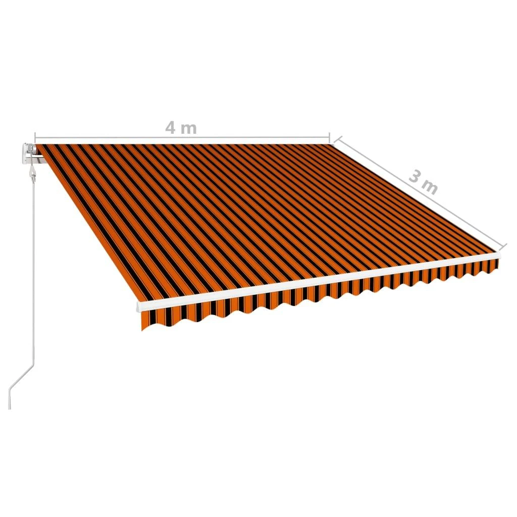 Ištraukiama markizė, oranžinė ir ruda, 400x300cm, automatinė
