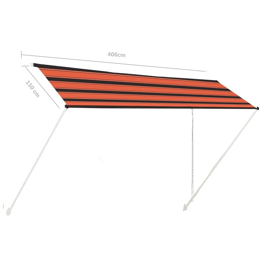 Ištraukiama markizė, oranžinės ir rudos spalvos, 400x150cm