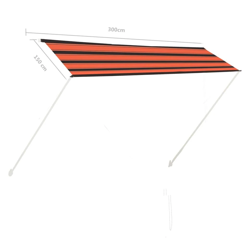 Ištraukiama markizė, oranžinės ir rudos spalvos, 300x150cm