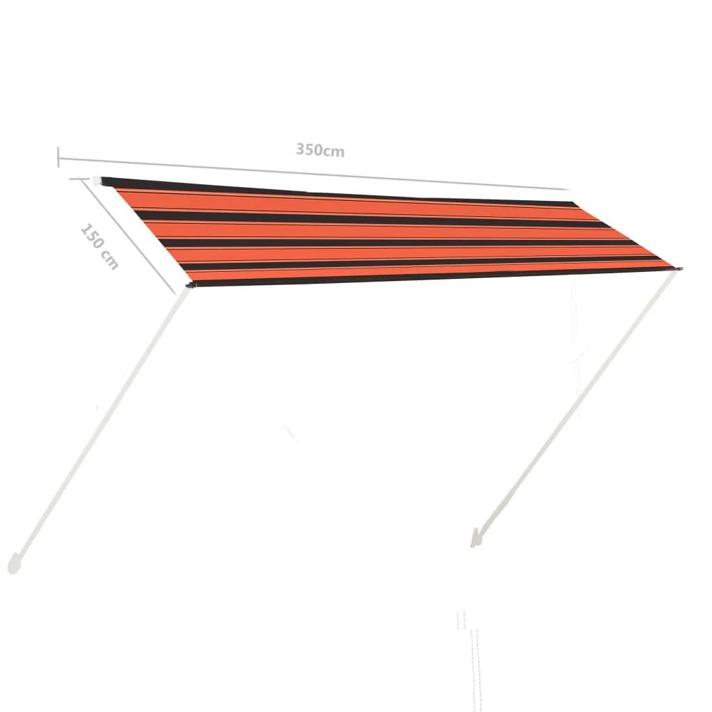 Ištraukiama markizė, oranžinės ir rudos spalvos, 350x150cm