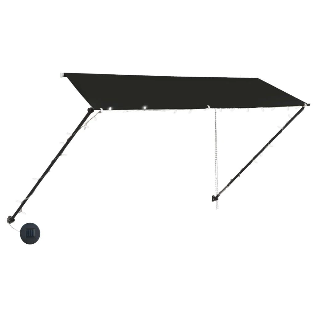 Ištraukiama markizė su LED, antracito spalvos, 350x150cm