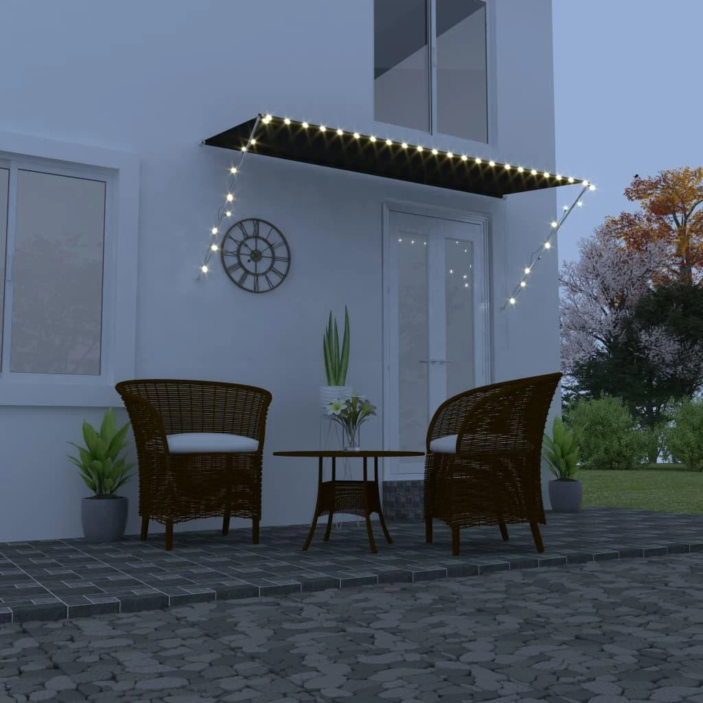 Ištraukiama markizė su LED, antracito spalvos, 300x150cm