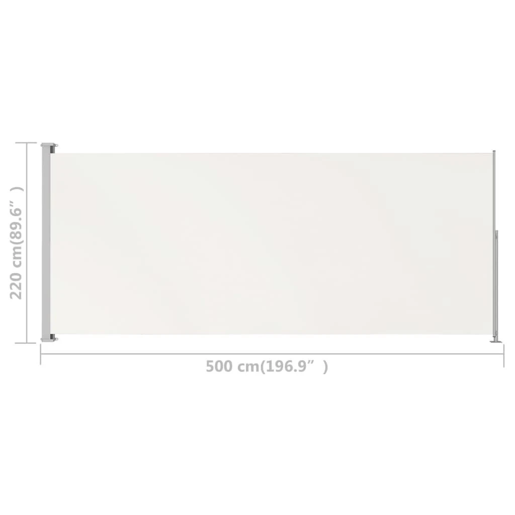 Ištraukiama šoninė kiemo pertvara, kreminės spalvos, 220x500cm