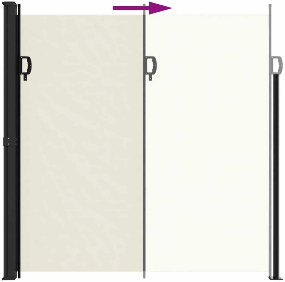 Ištraukiama šoninė markizė, kreminės spalvos, 200x600cm