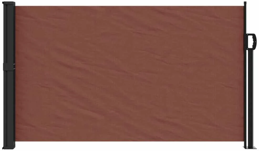 Ištraukiama šoninė markizė, rudos spalvos, 120x500cm