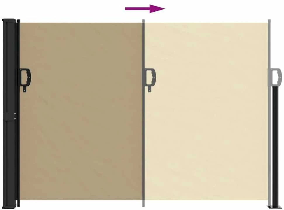 Ištraukiama šoninė markizė, smėlio spalvos, 140x500cm