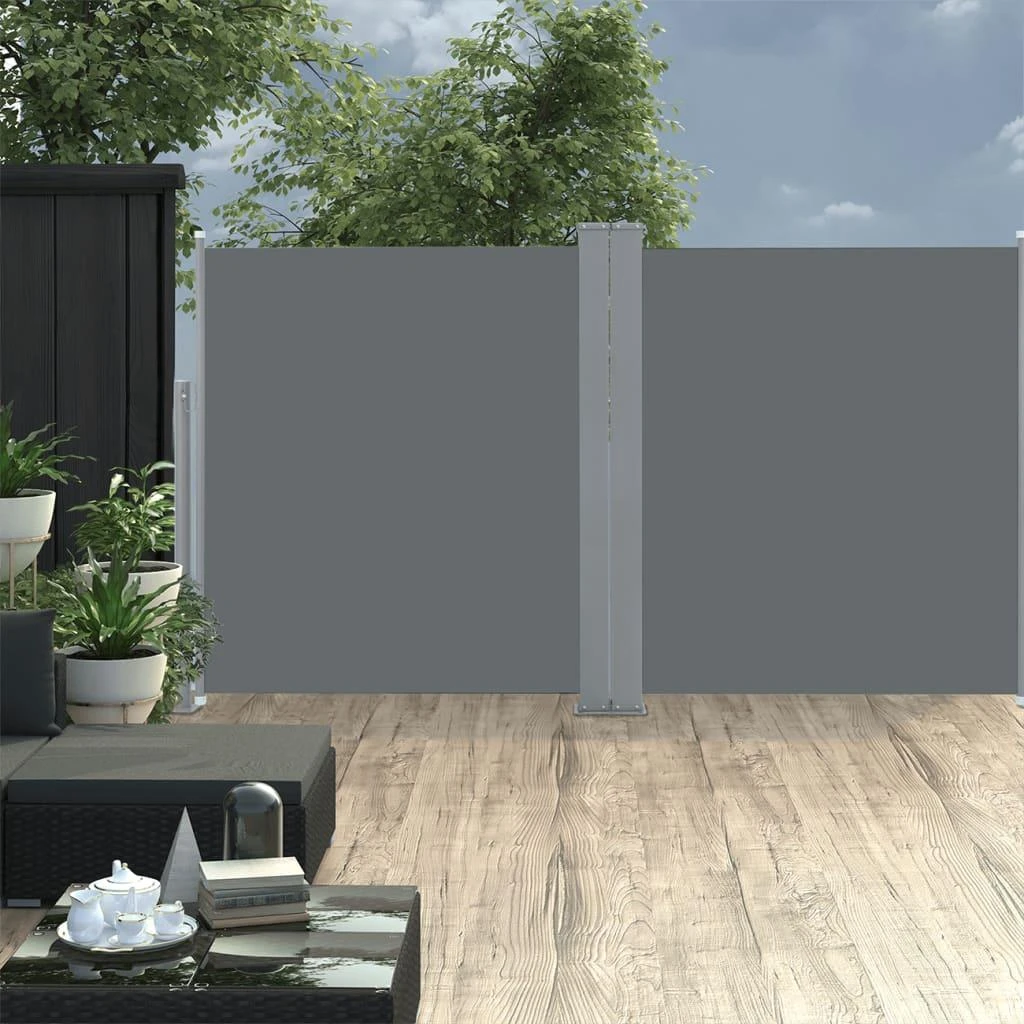 Ištraukiama šoninė pertvara, antracito spalvos, 140x600cm