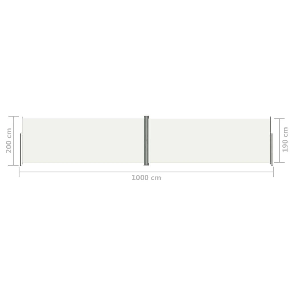 Ištraukiama šoninė pertvara, kreminės spalvos, 200x1000cm